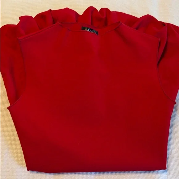 Aqua Ponte Mock Neck Bubble Red Mini Dress Size XS NWT - Picture 10 of 11